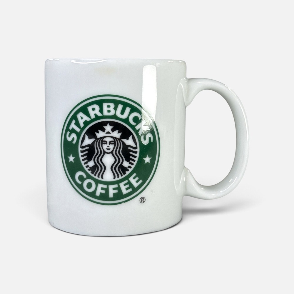Starbucks Coffee 2005 Classic White Green Siren Logo Ceramic Mug 9oz 8097